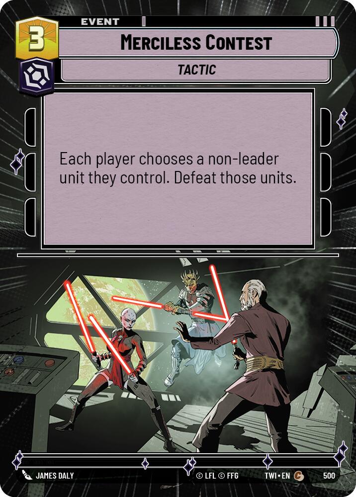 Merciless Contest (500) (Hyperspace) (500) [Twilight of the Republic] | Cards and Coasters CA