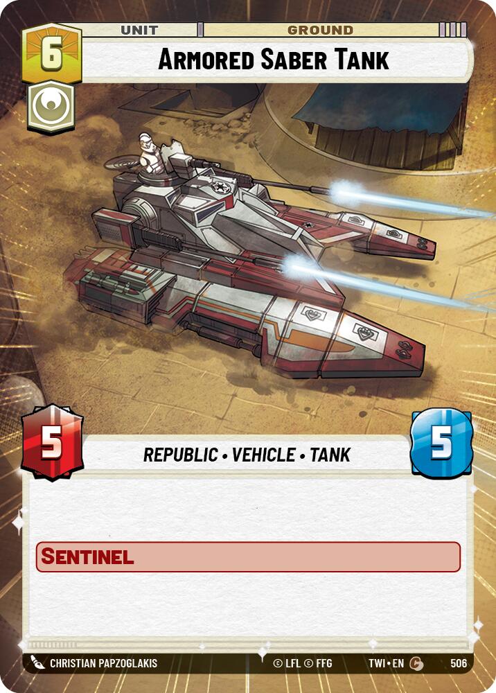 Armored Saber Tank (506) (Hyperspace) (506) [Twilight of the Republic] | Cards and Coasters CA