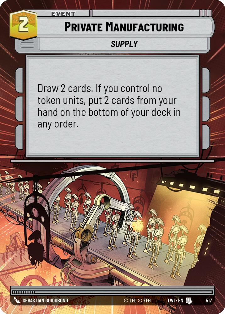 Private Manufacturing (517) (Hyperspace) (517) [Twilight of the Republic] | Cards and Coasters CA