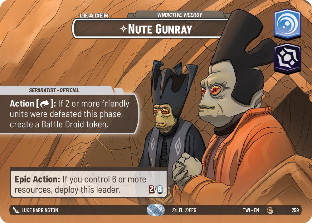 Nute Gunray - Vindictive Viceroy (259) (Showcase) (259) [Twilight of the Republic] | Cards and Coasters CA
