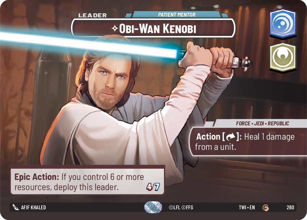 Obi-Wan Kenobi - Patient Mentor (260) (Showcase) (260) [Twilight of the Republic] | Cards and Coasters CA