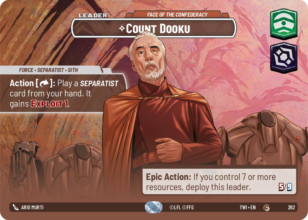 Count Dooku - Face of the Confederacy (262) (Showcase) (262) [Twilight of the Republic] | Cards and Coasters CA