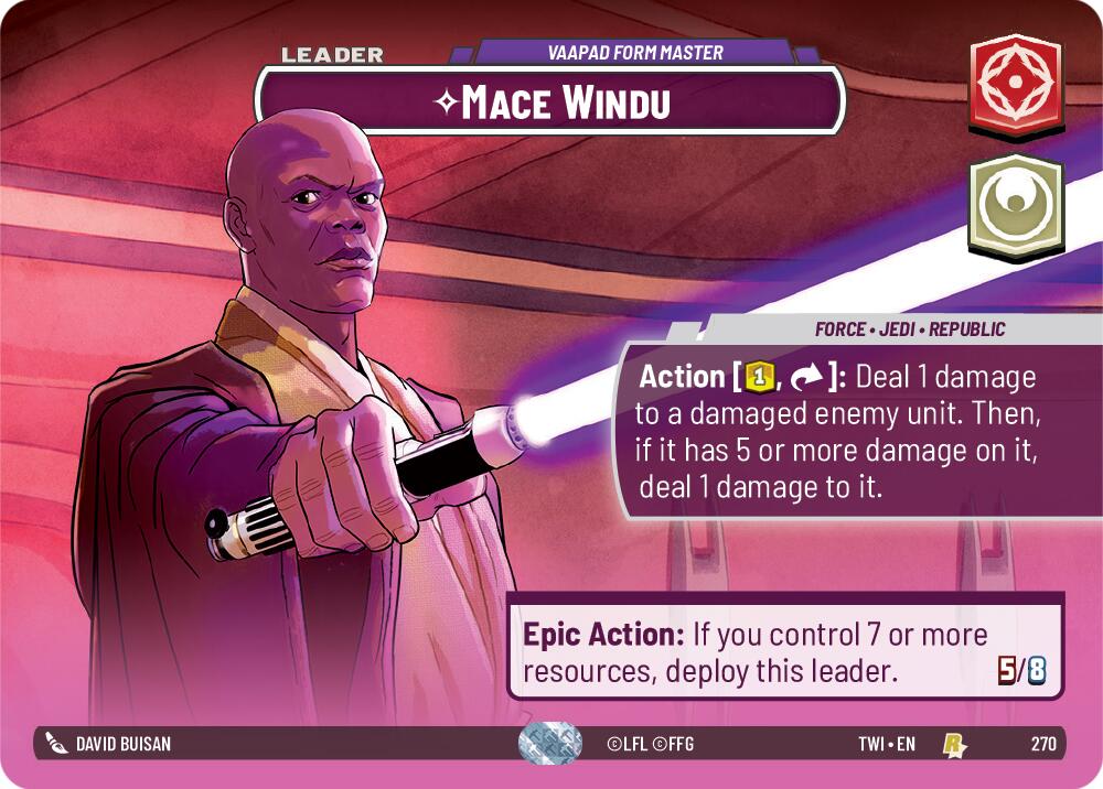 Mace Windu - Vaapad Form Master (270) (Showcase) (270) [Twilight of the Republic] | Cards and Coasters CA