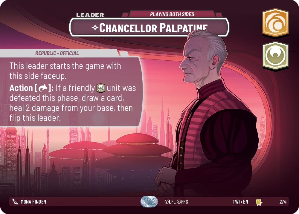 Chancellor Palpatine - Playing Both Sides (274) (Showcase) (274) [Twilight of the Republic] | Cards and Coasters CA