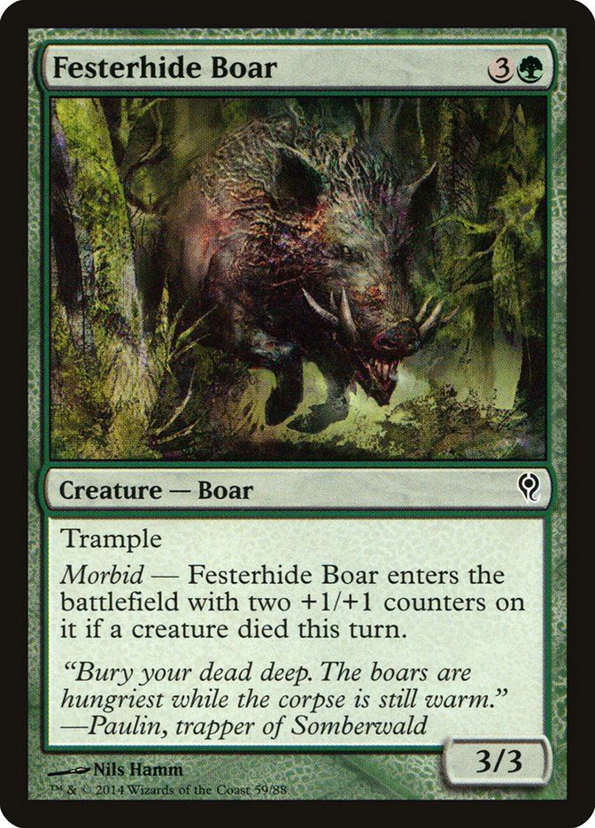 Festerhide Boar [Duel Decks: Jace vs. Vraska] | Cards and Coasters CA