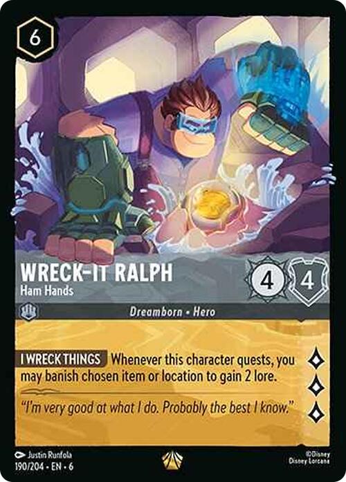 Wreck-It Ralph - Ham Hands (190/204) [Azurite Sea] | Cards and Coasters CA