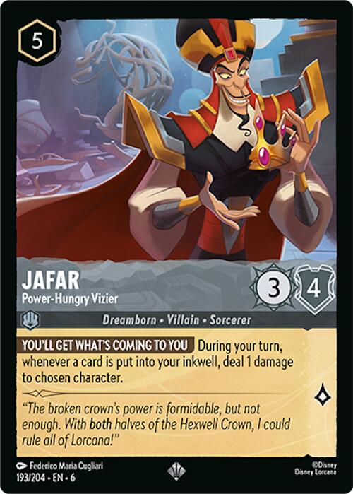 Jafar - Power-Hungry Vizier (193/204) [Azurite Sea] | Cards and Coasters CA