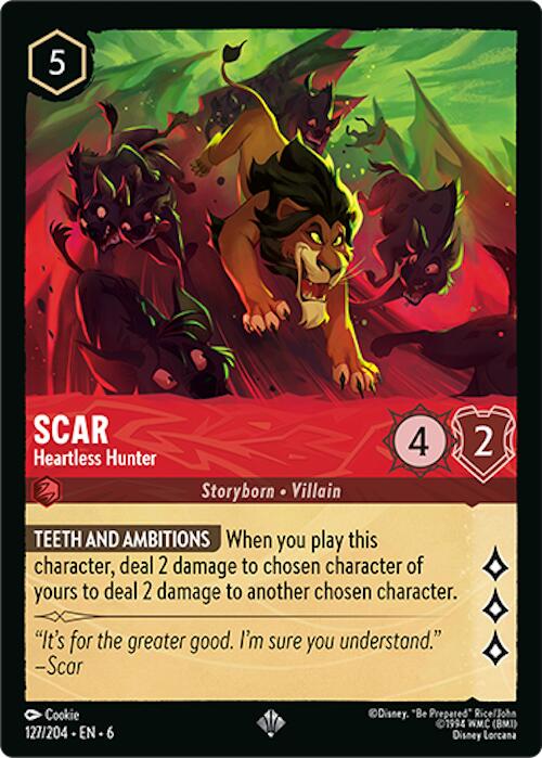 Scar - Heartless Hunter (127/204) [Azurite Sea] | Cards and Coasters CA