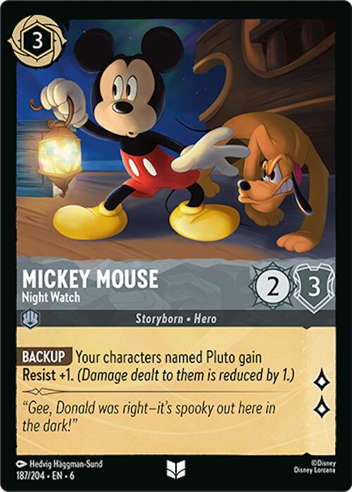 Mickey Mouse - Night Watch (187/204) [Azurite Sea] | Cards and Coasters CA