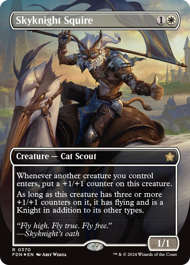 Skyknight Squire (Borderless) (Mana Foil) [Foundations] | Cards and Coasters CA