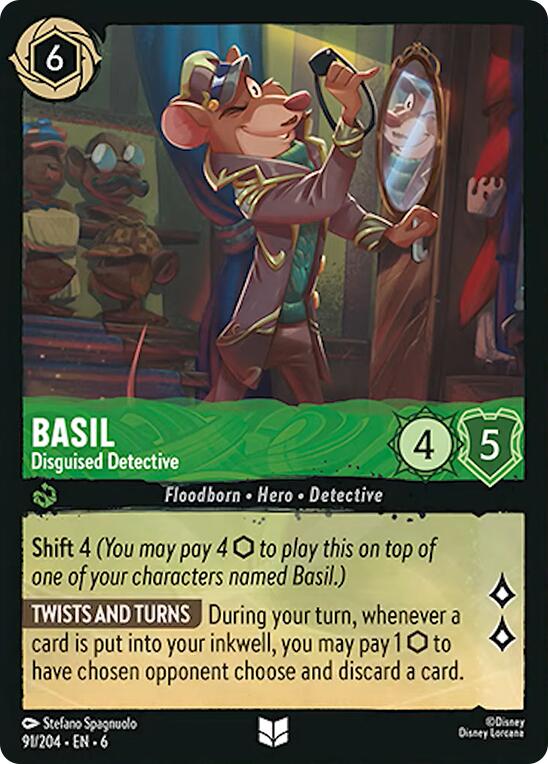 Basil - Disguised Detective (91/204) [Azurite Sea] | Cards and Coasters CA