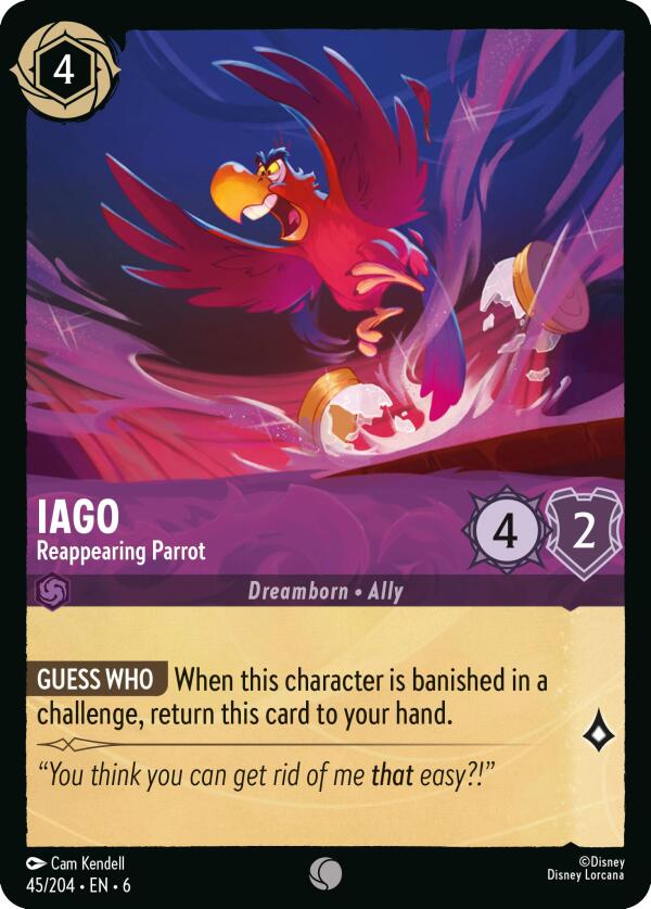 Iago - Reappearing Parrot (45/204) [Azurite Sea] | Cards and Coasters CA