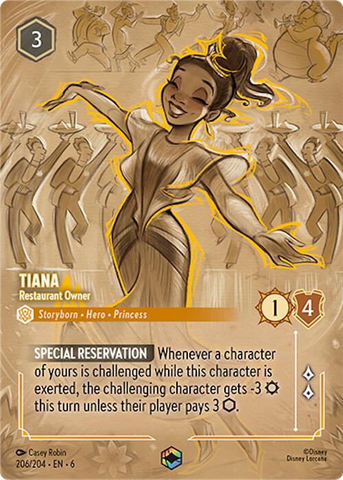 Tiana - Restaurant Owner (Enchanted) (206/204) [Azurite Sea] | Cards and Coasters CA