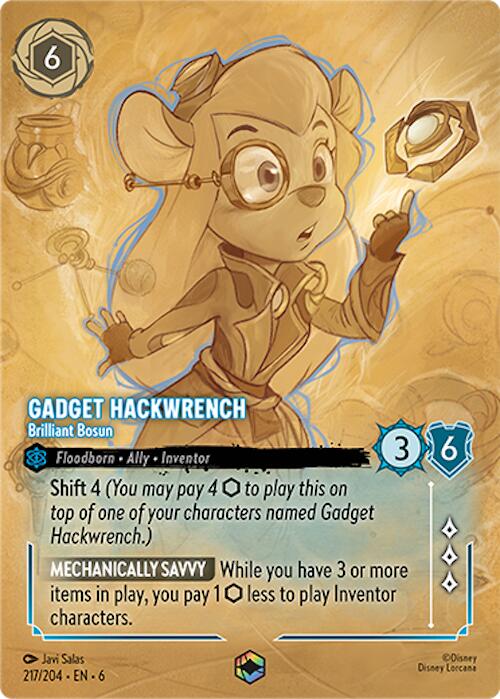 Gadget Hackwrench - Brilliant Bosun (Enchanted) (217/204) [Azurite Sea] | Cards and Coasters CA