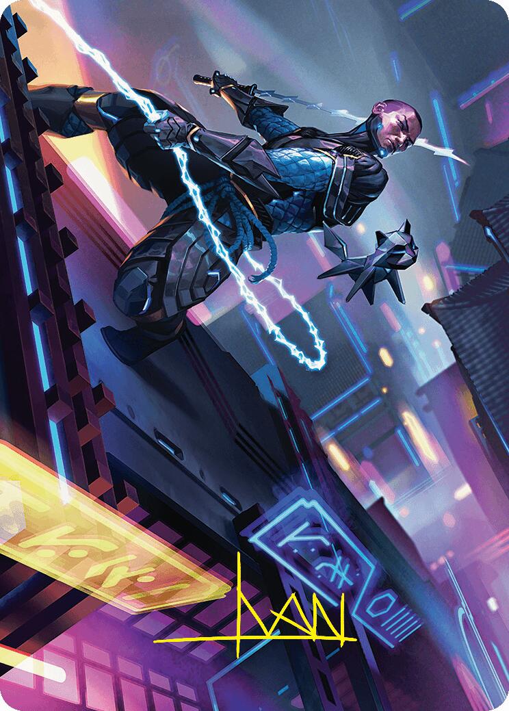 Kaito, Cunning Infiltrator Art Card (51/54) (Gold-Stamped Signature) [Foundations Art Series] | Cards and Coasters CA