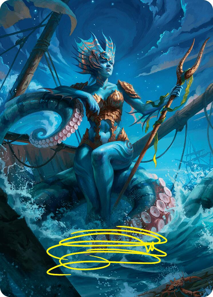 Kiora, the Rising Tide Art Card (30/54) (Gold-Stamped Signature) [Foundations Art Series] | Cards and Coasters CA