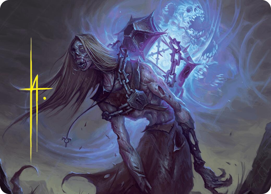 Soul-Shackled Zombie Art Card (9/54) (Gold-Stamped Signature) [Foundations Art Series] | Cards and Coasters CA