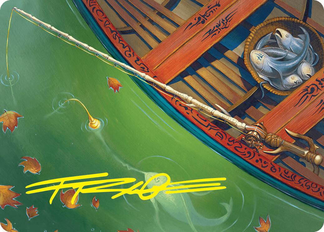 Fishing Pole Art Card (18/54) (Gold-Stamped Signature) [Foundations Art Series] | Cards and Coasters CA