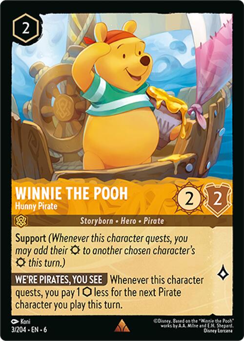 Winnie the Pooh - Hunny Pirate (3/204) [Azurite Sea] | Cards and Coasters CA