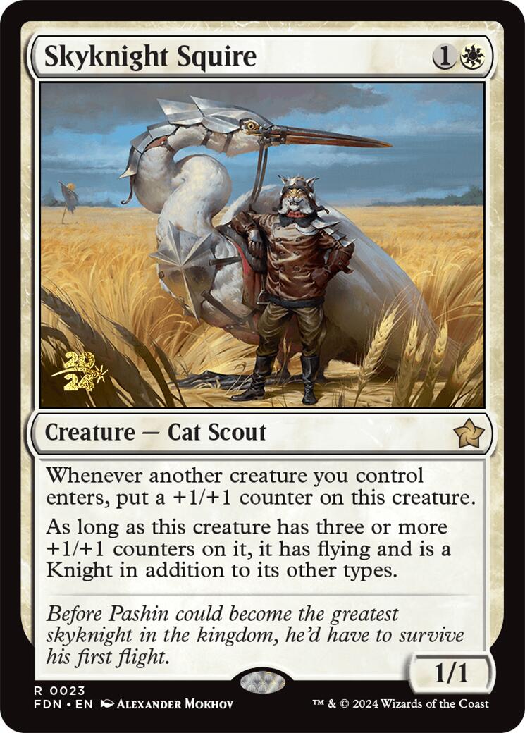 Skyknight Squire [Foundations Prerelease Promos] | Cards and Coasters CA