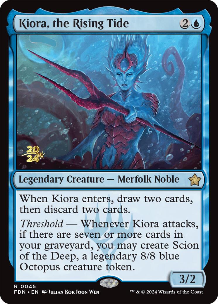 Kiora, the Rising Tide [Foundations Prerelease Promos] | Cards and Coasters CA