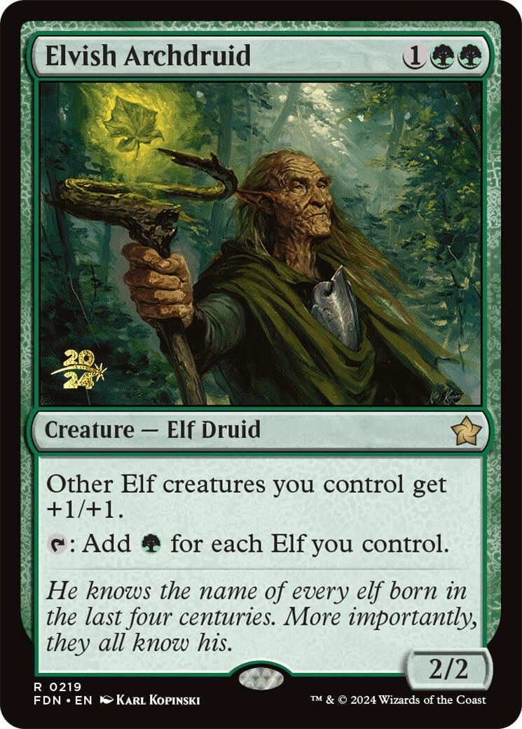 Elvish Archdruid [Foundations Prerelease Promos] | Cards and Coasters CA