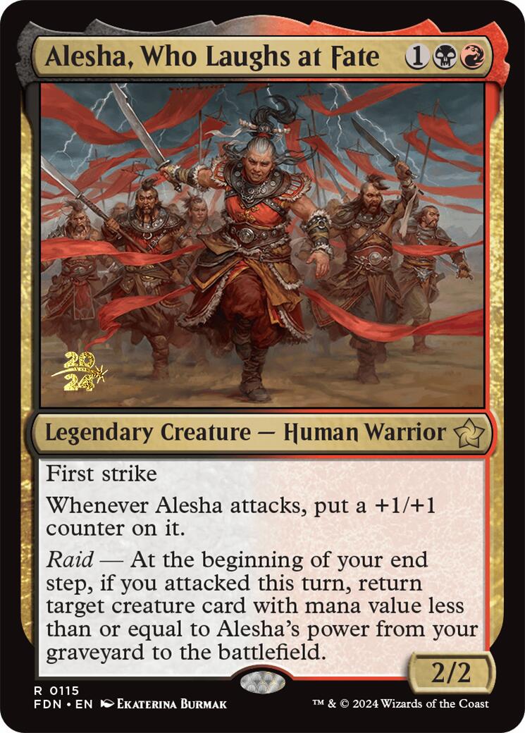 Alesha, Who Laughs at Fate [Foundations Prerelease Promos] | Cards and Coasters CA