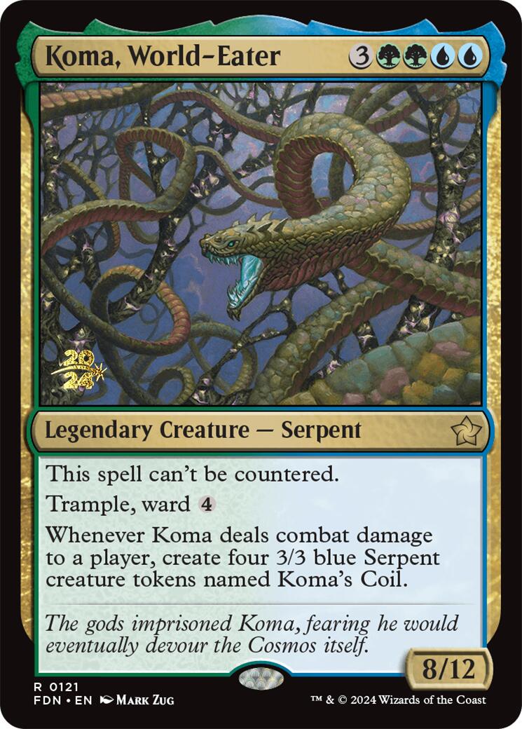 Koma, World-Eater [Foundations Prerelease Promos] | Cards and Coasters CA