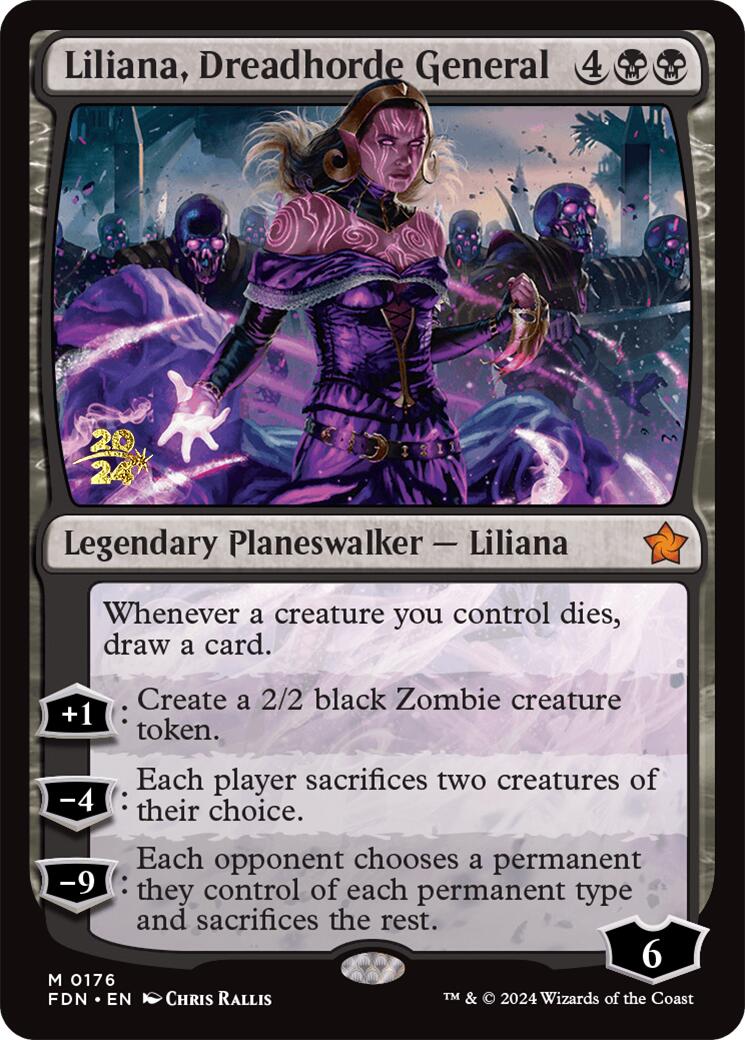 Liliana, Dreadhorde General [Foundations Prerelease Promos] | Cards and Coasters CA