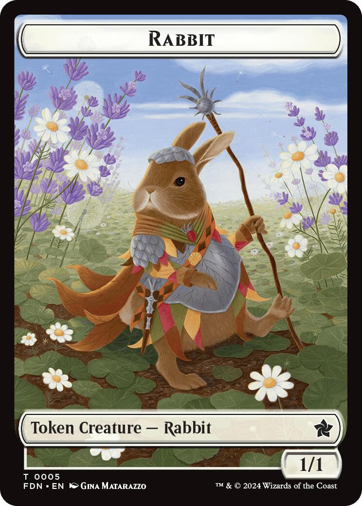 Rabbit // Soldier Double-Sided Token [Foundations Tokens] | Cards and Coasters CA