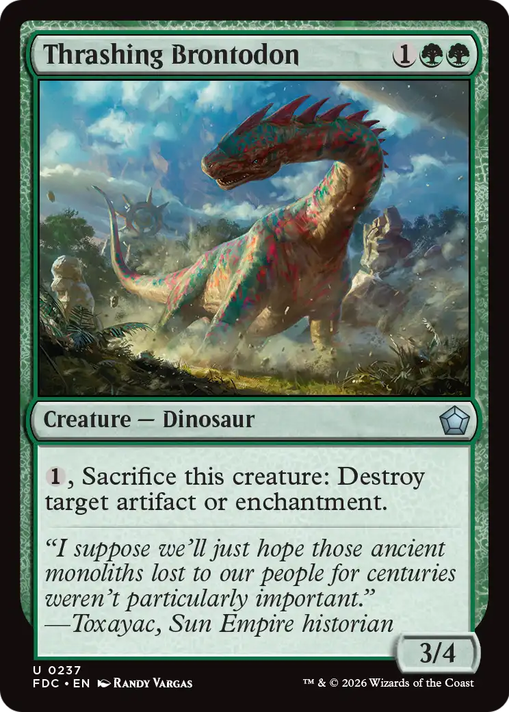 Thrashing Brontodon [Foundations Commander] | Cards and Coasters CA