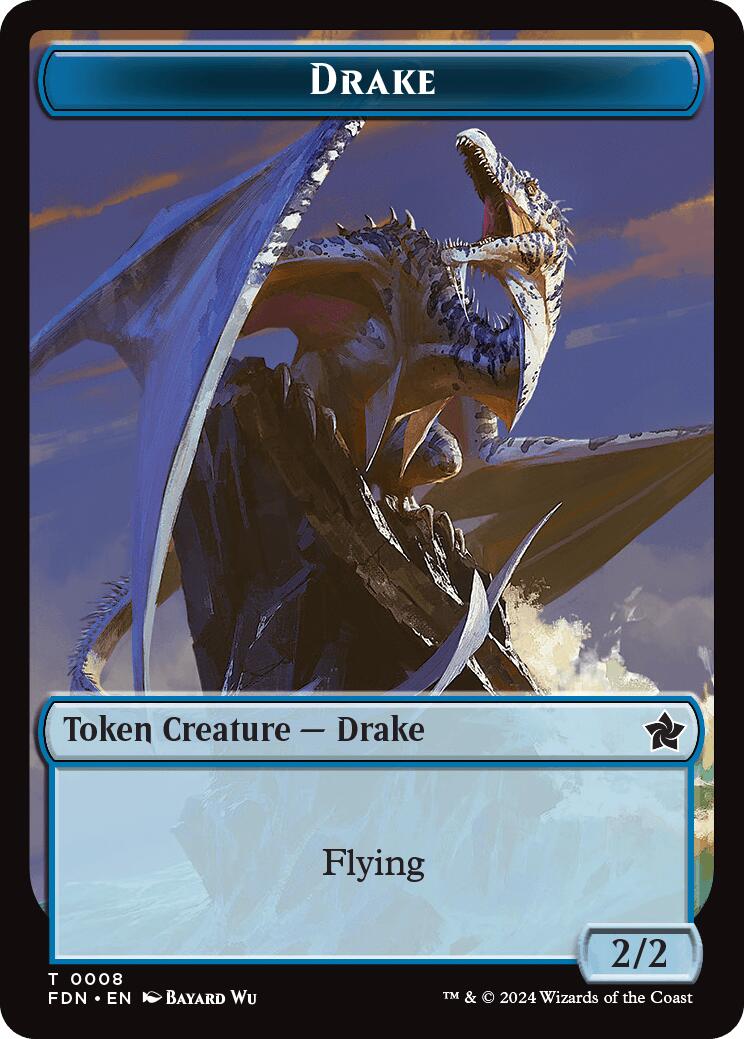 Drake // Goblin Doubled-Sided Token [Foundations Tokens] | Cards and Coasters CA