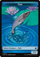 Faerie // Fish Doubled-Sided Token [Foundations Tokens] | Cards and Coasters CA