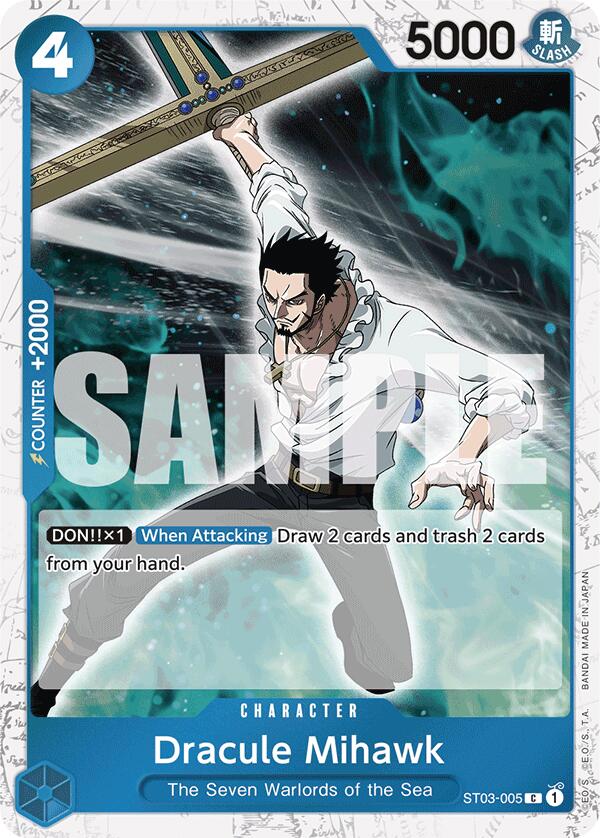 Dracule Mihawk (ST03-005) (Jolly Roger Foil) [Premium Booster -The Best-] | Cards and Coasters CA