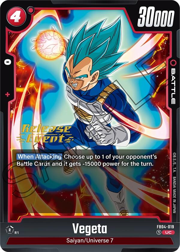 Vegeta (FB04-019) [Ultra Limit Release Event Cards] | Cards and Coasters CA