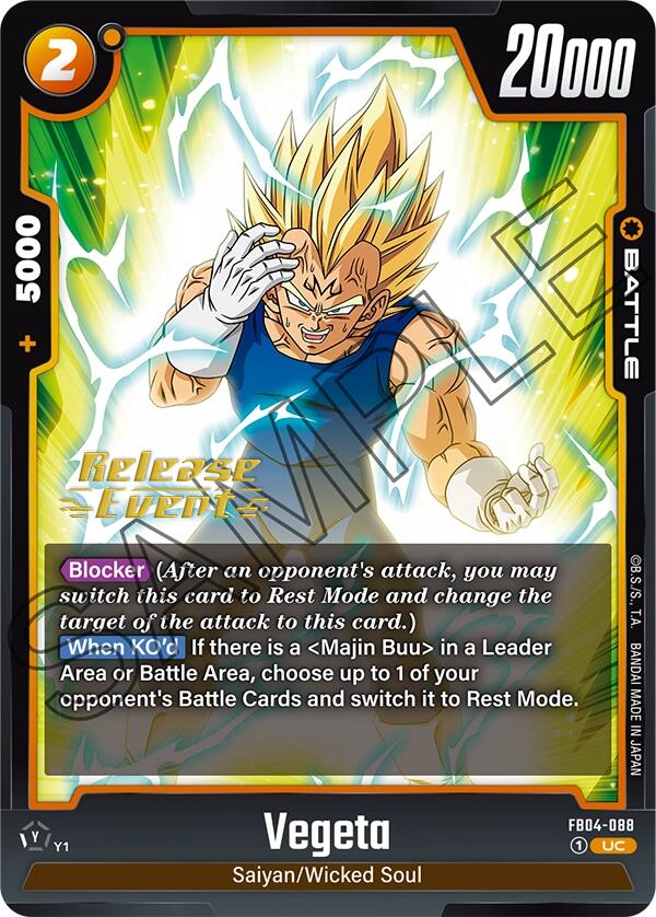 Vegeta (FB04-088) [Ultra Limit Release Event Cards] | Cards and Coasters CA