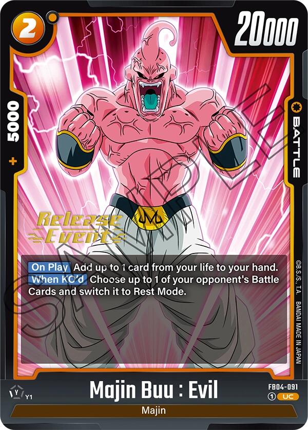 Majin Buu : Evil (FB04-091) [Ultra Limit Release Event Cards] | Cards and Coasters CA