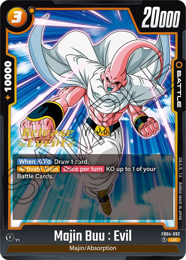 Majin Buu : Evil (FB04-092) [Ultra Limit Release Event Cards] | Cards and Coasters CA