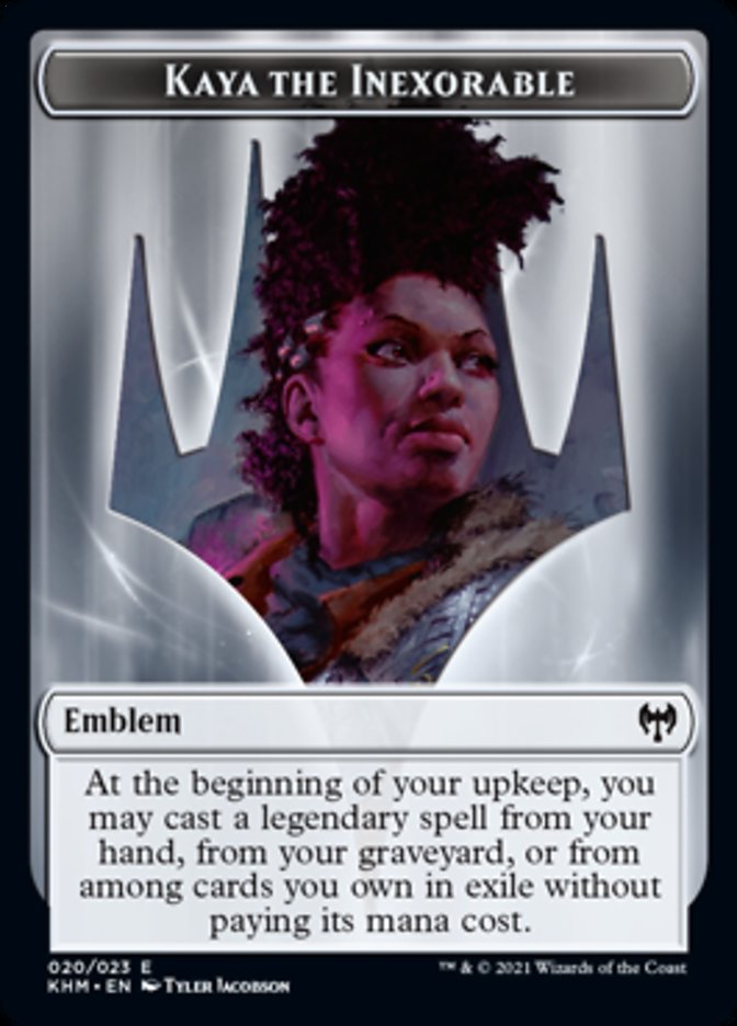 Kaya the Inexorable Emblem [Kaldheim Tokens] | Cards and Coasters CA