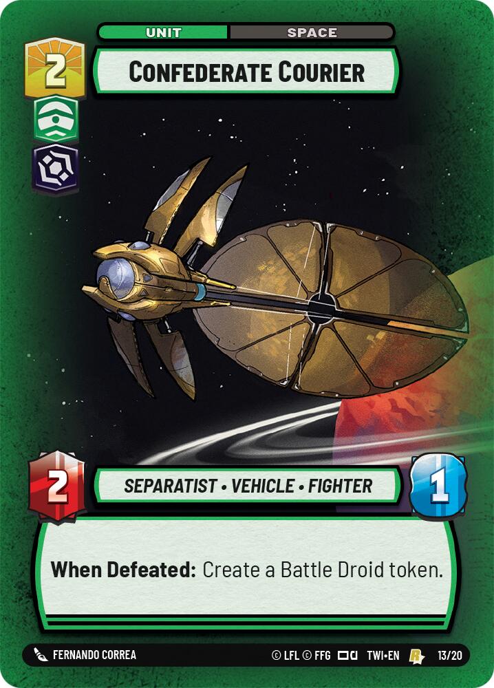 Confederate Courier (13/20) [Twilight of the Republic: Weekly Play] | Cards and Coasters CA