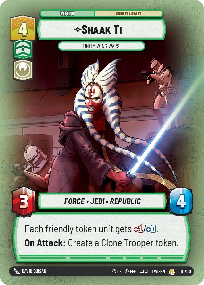 Shaak Ti - Unity Wins Wars (15/20) [Twilight of the Republic: Weekly Play] | Cards and Coasters CA