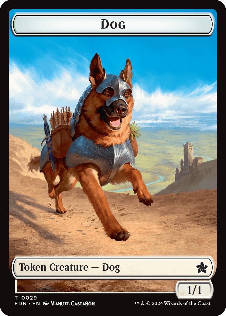 Dog // Beast (0033) Double-Sided Token [Foundations Tokens] | Cards and Coasters CA