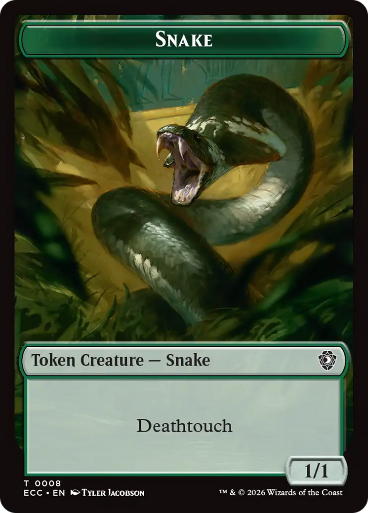 Zombie // Snake Double-Sided Token [Lorwyn Eclipsed Tokens] | Cards and Coasters CA