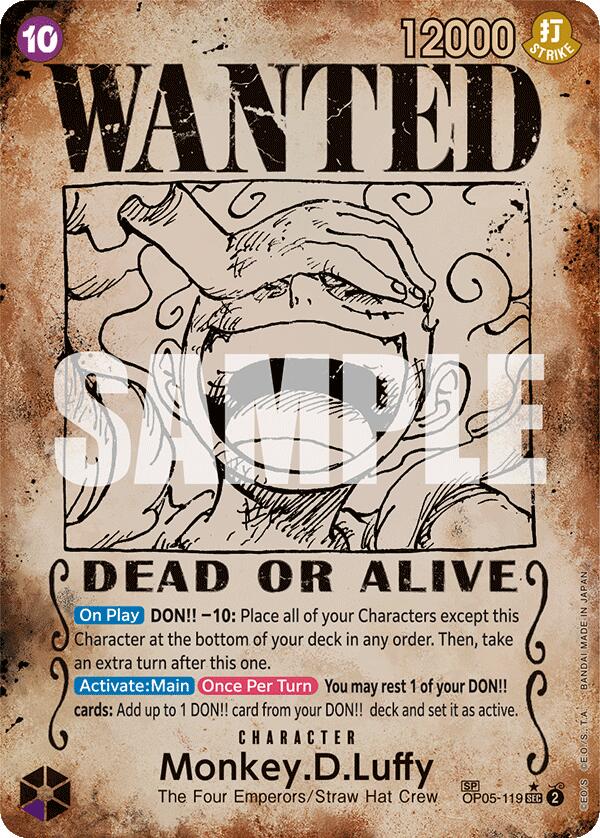 Monkey.D.Luffy (Wanted Poster) [Emperors in the New World] | Cards and Coasters CA