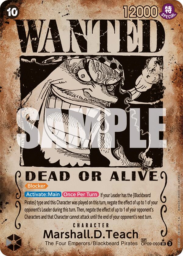 Marshall.D.Teach (Wanted Poster) [Emperors in the New World] | Cards and Coasters CA