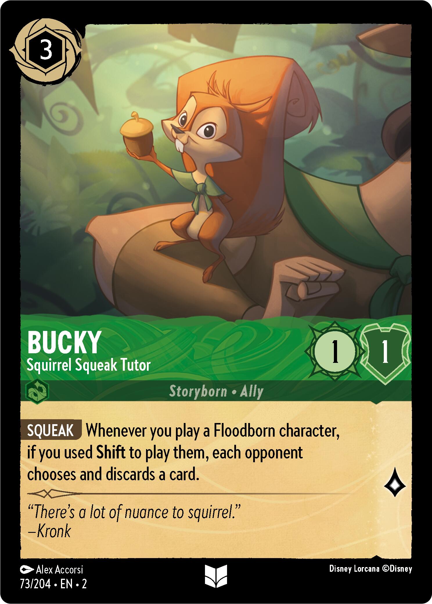 Bucky - Squirrel Squeak Tutor (Errata Version) (73/204) [Rise of the Floodborn] | Cards and Coasters CA