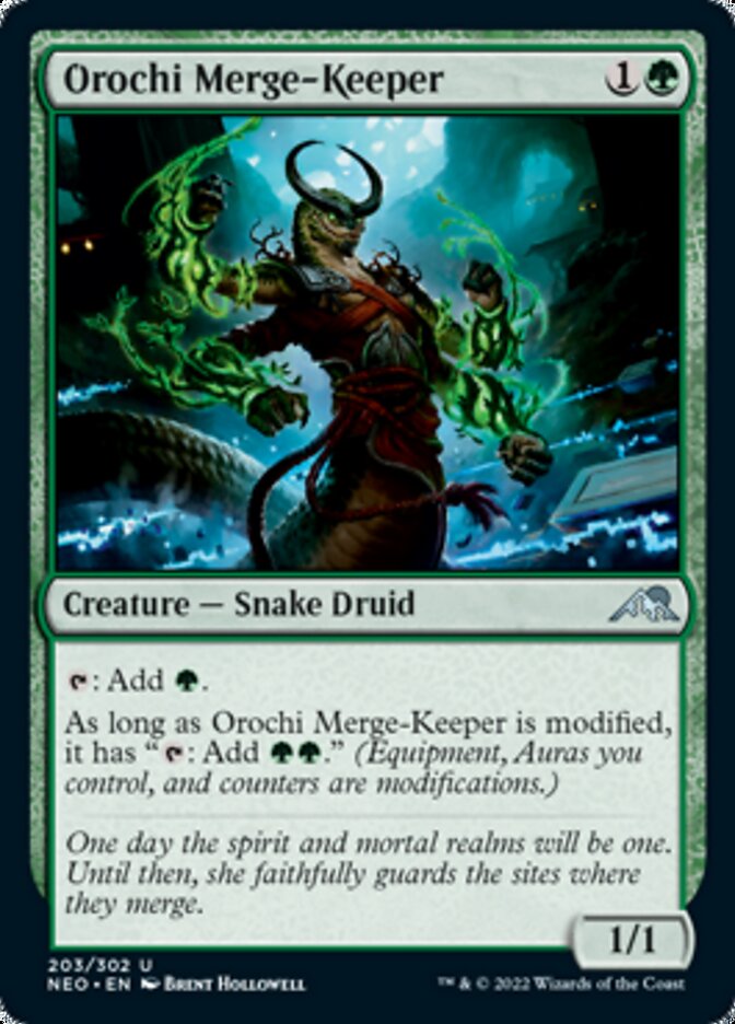 Orochi Merge-Keeper [Kamigawa: Neon Dynasty] | Cards and Coasters CA