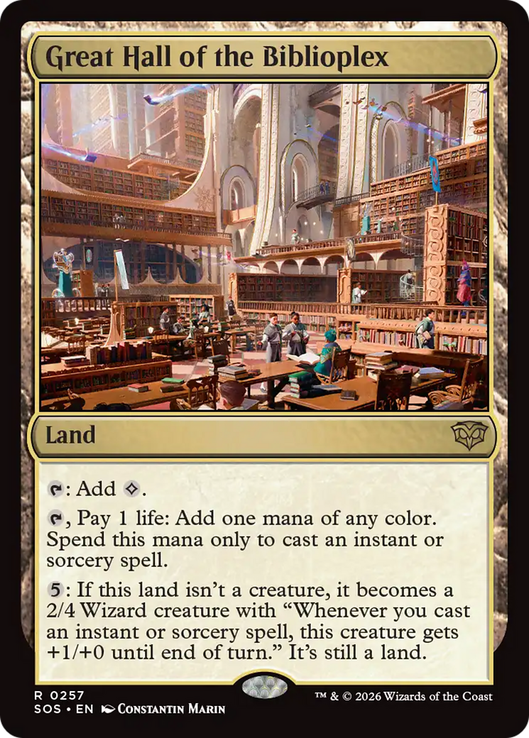 Great Hall of the Biblioplex [Secrets of Strixhaven] | Cards and Coasters CA