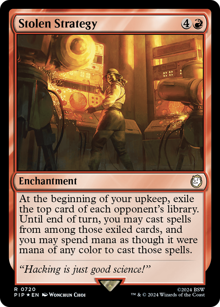 Stolen Strategy (Surge Foil) [Fallout] | Cards and Coasters CA