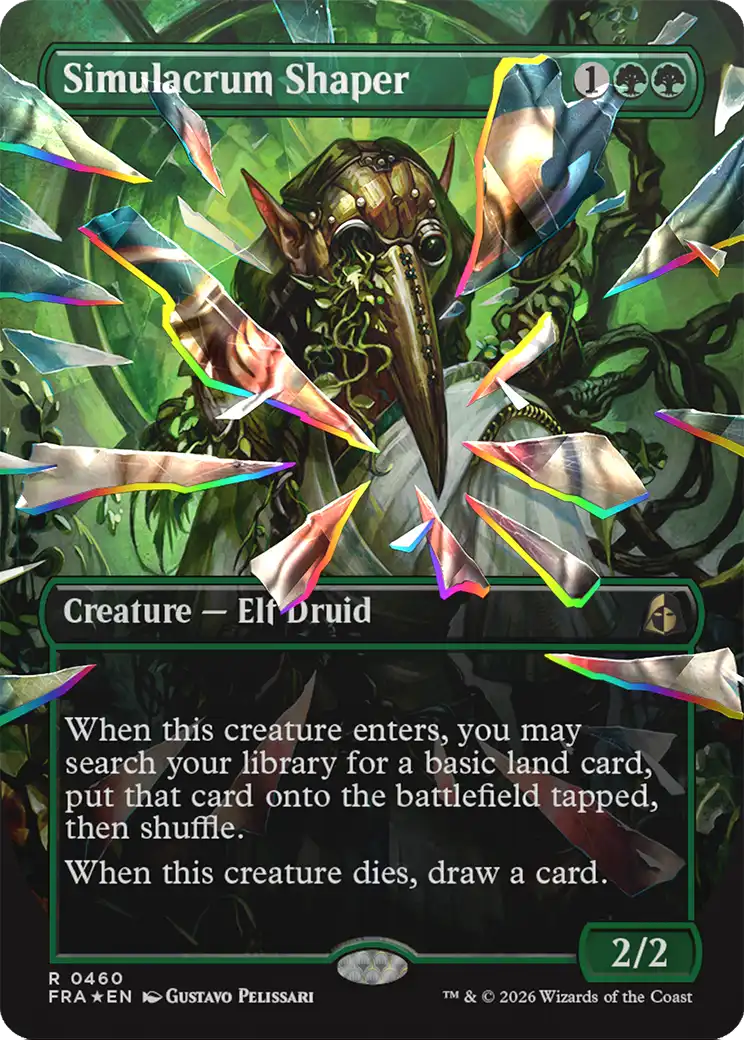 Simulacrum Shaper (Borderless) (Facet Foil) [Reality Fracture] | Cards and Coasters CA